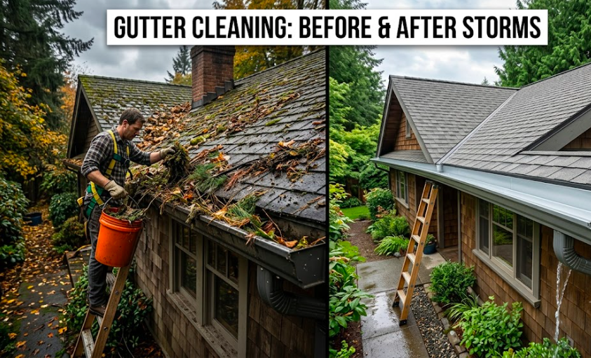 Gutter Cleaning Before and After Storms