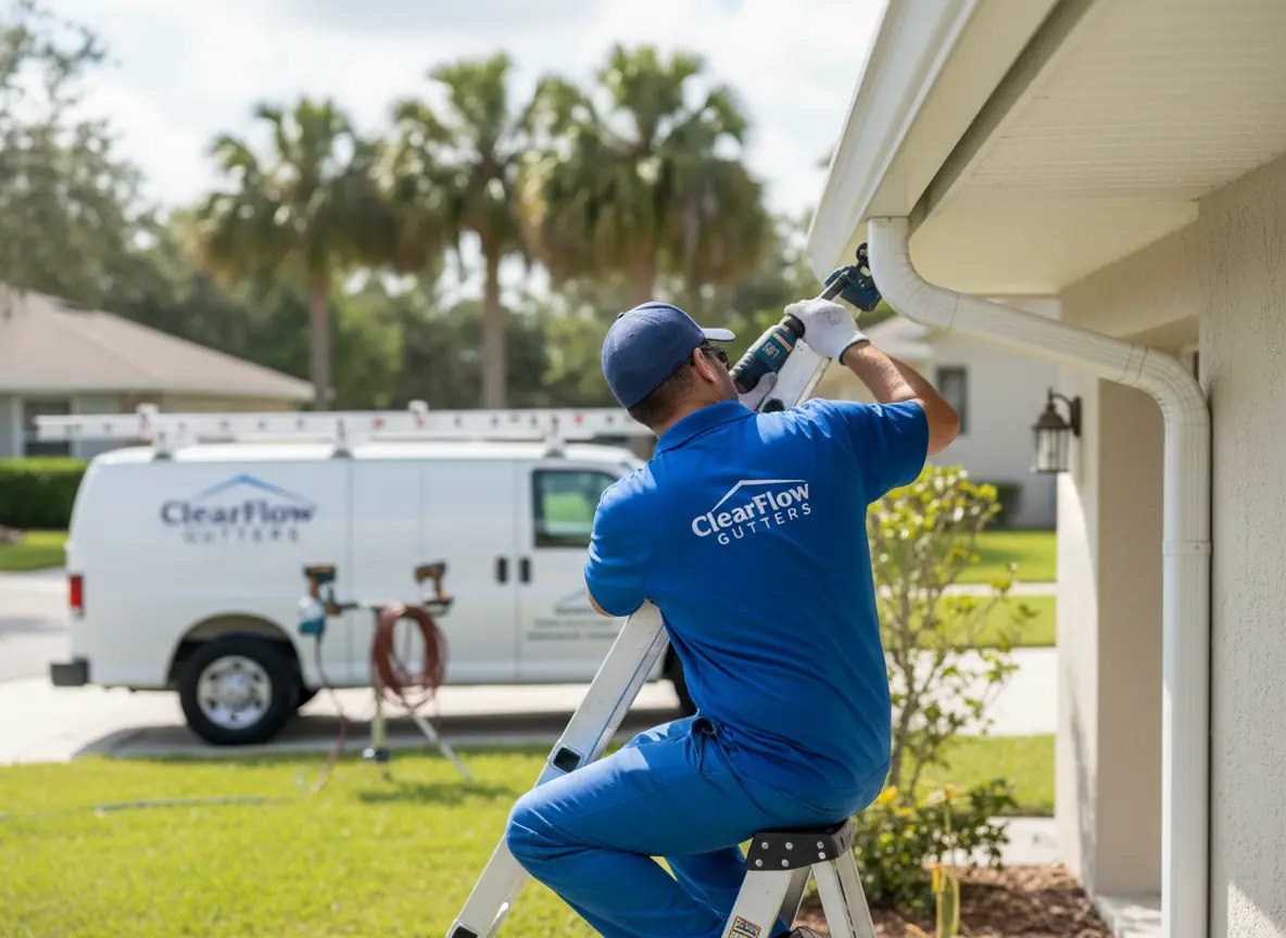 Seamless Gutter Installation in Clear water, Florida