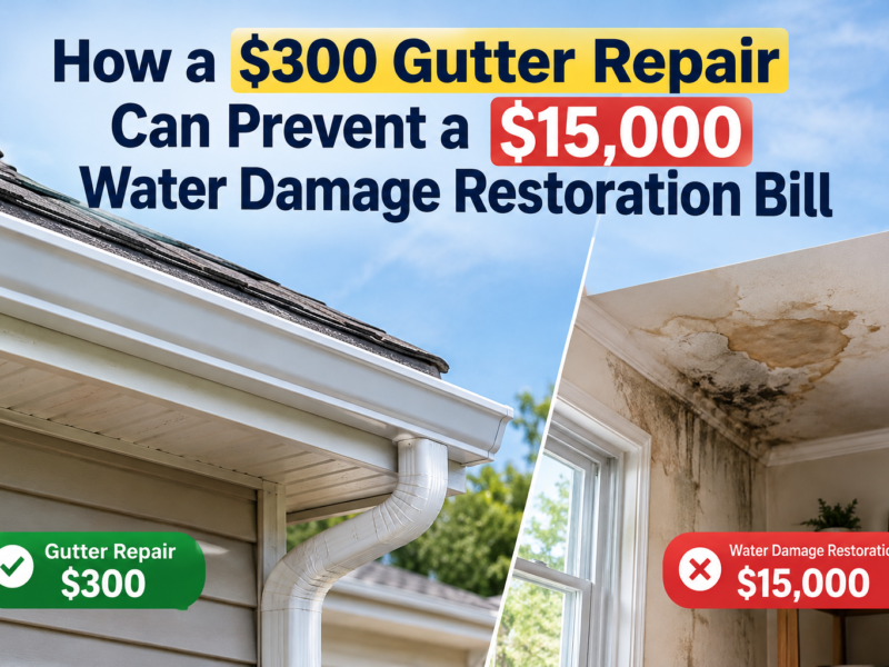 How a $300 Gutter Repair Can Prevent a $15,000 Water Damage Restoration Bill