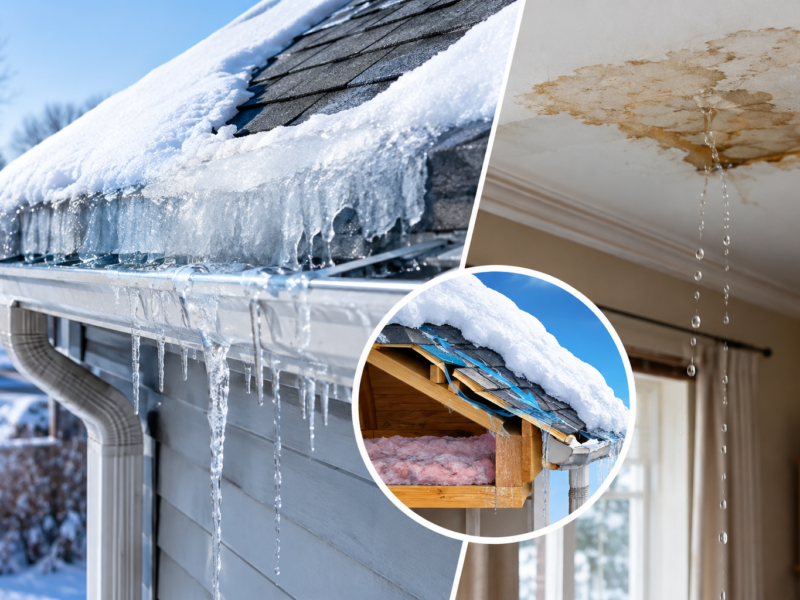 Ice Dams and Gutter Damage: How Winter Backup Leads to Water Inside Your Home