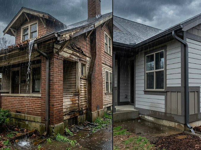 Gutter Water Damage in Older Homes vs. New Construction: What’s Different