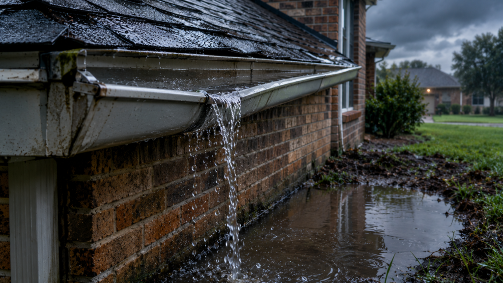 How Gutter Pitch and Slope Mistakes Cause Water to Pool Near Your Foundation